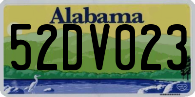 AL license plate 52DV023