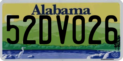 AL license plate 52DV026
