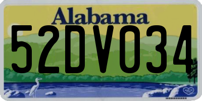 AL license plate 52DV034