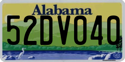 AL license plate 52DV040