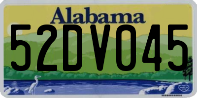 AL license plate 52DV045
