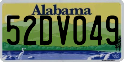 AL license plate 52DV049