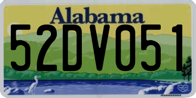 AL license plate 52DV051