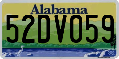 AL license plate 52DV059