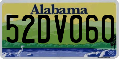 AL license plate 52DV060