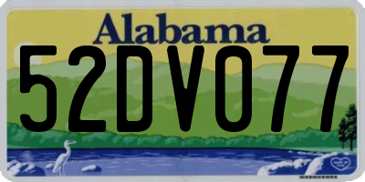 AL license plate 52DV077