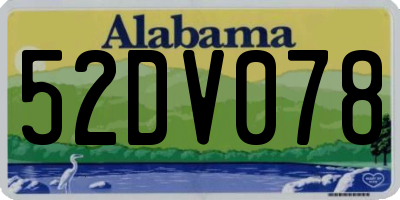 AL license plate 52DV078