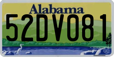 AL license plate 52DV081