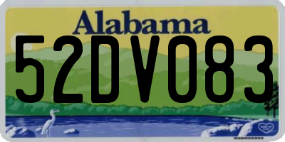 AL license plate 52DV083