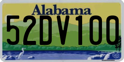 AL license plate 52DV100