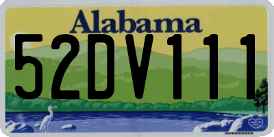 AL license plate 52DV111