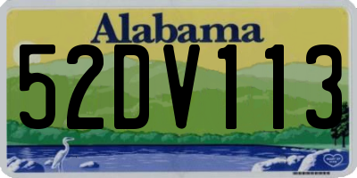 AL license plate 52DV113