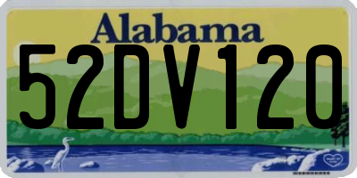 AL license plate 52DV120