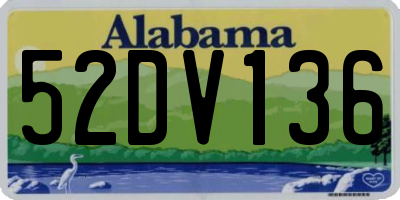 AL license plate 52DV136