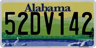 AL license plate 52DV142