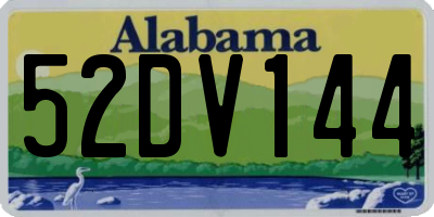 AL license plate 52DV144