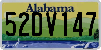 AL license plate 52DV147