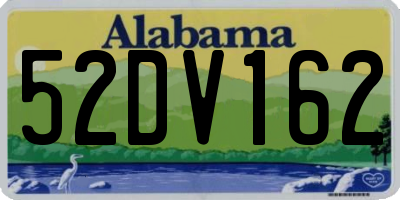 AL license plate 52DV162