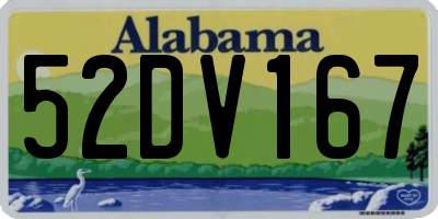 AL license plate 52DV167