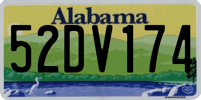 AL license plate 52DV174