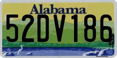 AL license plate 52DV186