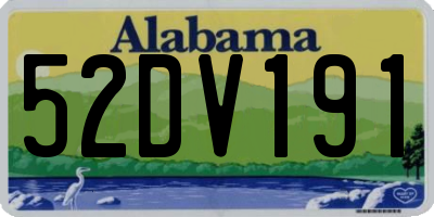 AL license plate 52DV191