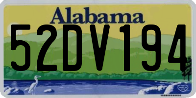 AL license plate 52DV194