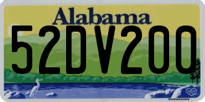 AL license plate 52DV200