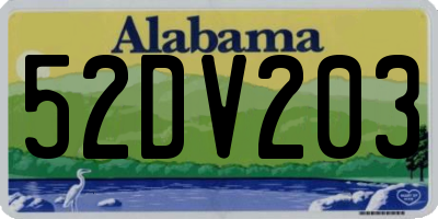 AL license plate 52DV203