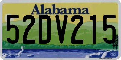 AL license plate 52DV215