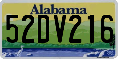 AL license plate 52DV216