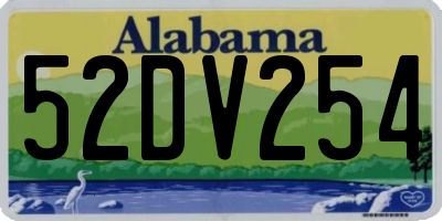 AL license plate 52DV254