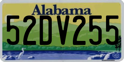 AL license plate 52DV255