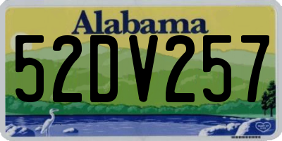 AL license plate 52DV257