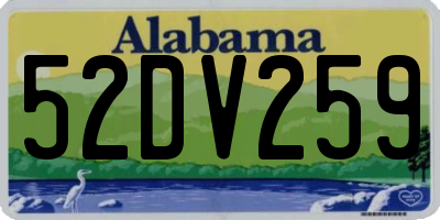 AL license plate 52DV259