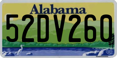 AL license plate 52DV260
