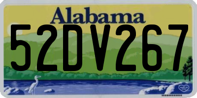 AL license plate 52DV267