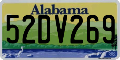 AL license plate 52DV269