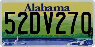AL license plate 52DV270