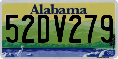 AL license plate 52DV279