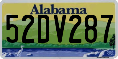 AL license plate 52DV287
