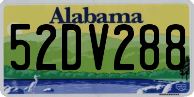 AL license plate 52DV288