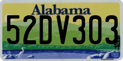 AL license plate 52DV303