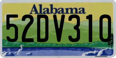 AL license plate 52DV310