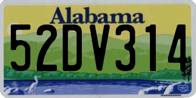 AL license plate 52DV314