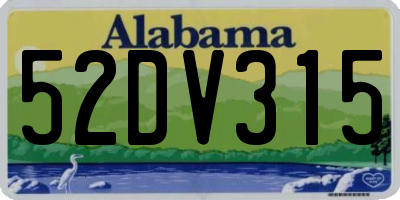 AL license plate 52DV315