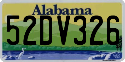 AL license plate 52DV326