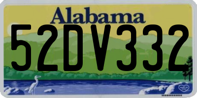 AL license plate 52DV332