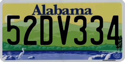 AL license plate 52DV334