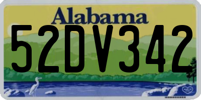 AL license plate 52DV342